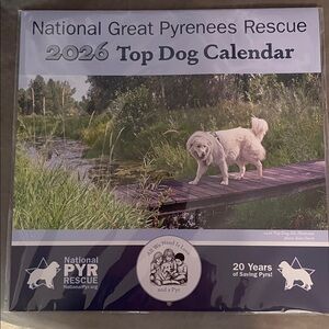 2026 Great Pyrenees calendar rescue dogs large squares sealed